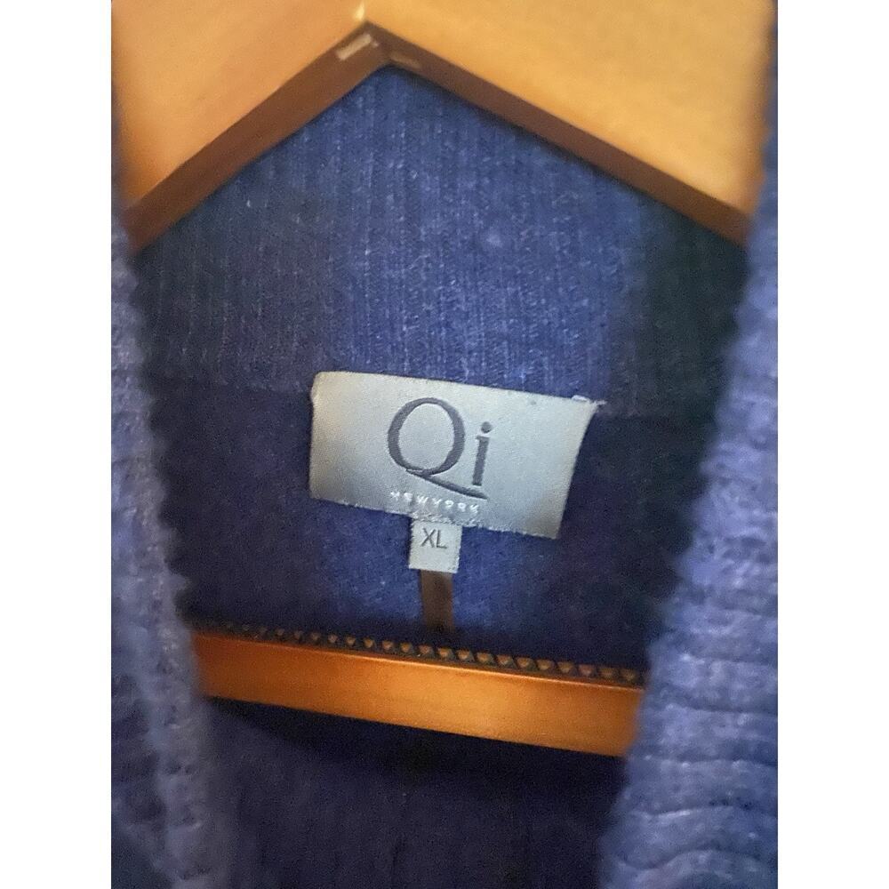 Qi New York 1/4 Zip Blue Cashmere‎ Quarter Zip Speckled Pullover Men’s Size XL - Picture 5 of 6